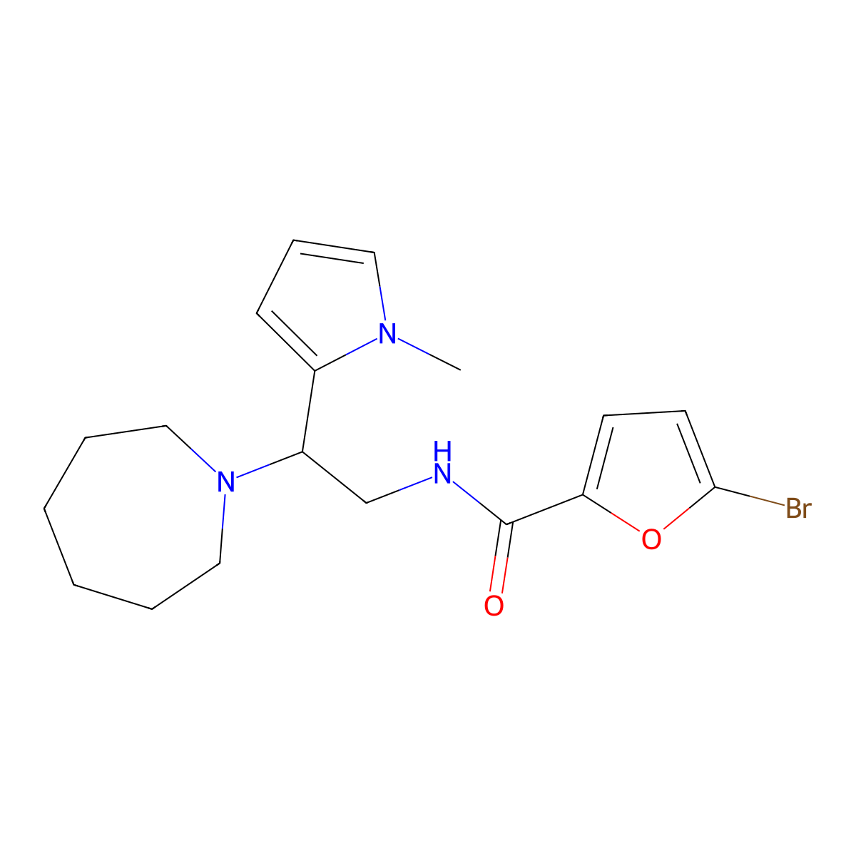 N-[2-(azepan-1-yl)-2-(1-methyl-1H-pyrrol-2-yl)ethyl]-5-bromofuran-2-carboxamide molecular structure, CAS 1049465-84-0