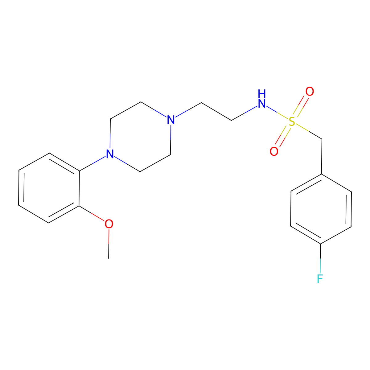1-(4-fluorophenyl)-N-(2-(4-(2-methoxyphenyl)piperazin-1-yl)ethyl)methanesulfonamide molecular structure, CAS 1049466-23-0