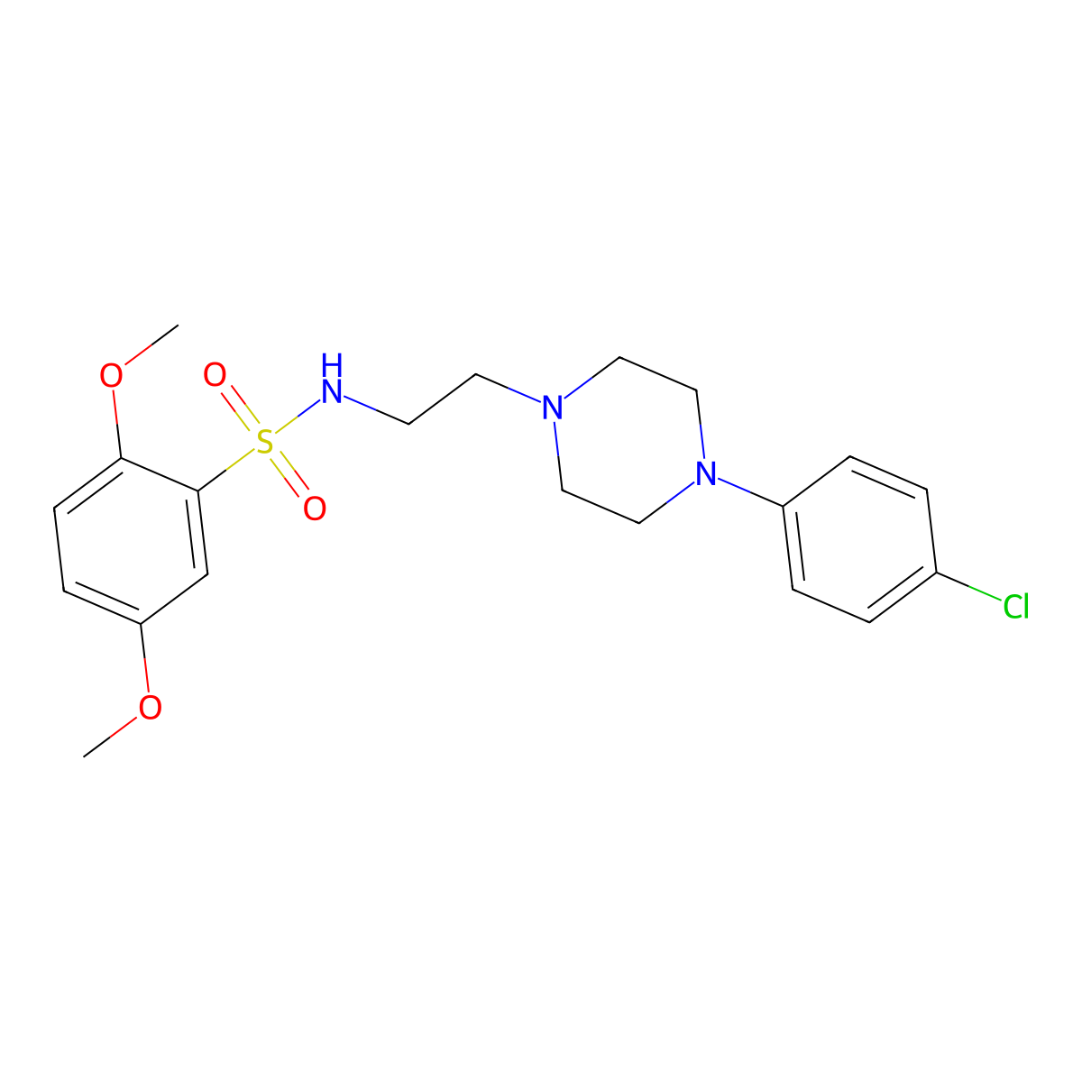 N-(2-(4-(4-chlorophenyl)piperazin-1-yl)ethyl)-2,5-dimethoxybenzenesulfonamide molecular structure, CAS 1049466-35-4