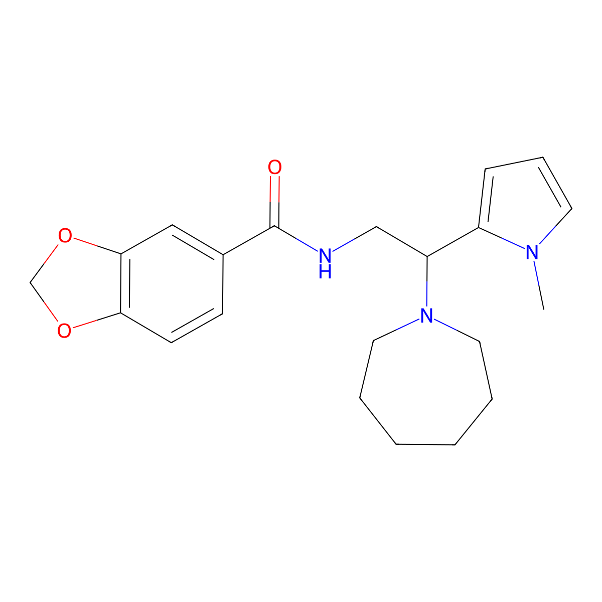 N-(2-(azepan-1-yl)-2-(1-methyl-1H-pyrrol-2-yl)ethyl)benzo[d][1,3]dioxole-5-carboxamide molecular structure, CAS 1049466-38-7