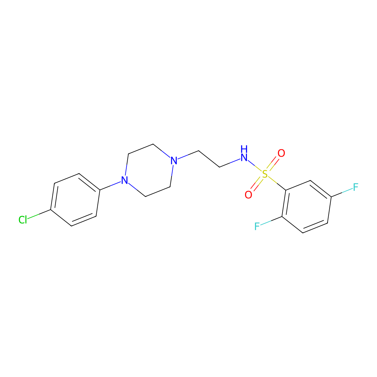 N-(2-(4-(4-chlorophenyl)piperazin-1-yl)ethyl)-2,5-difluorobenzenesulfonamide molecular structure, CAS 1049466-47-8