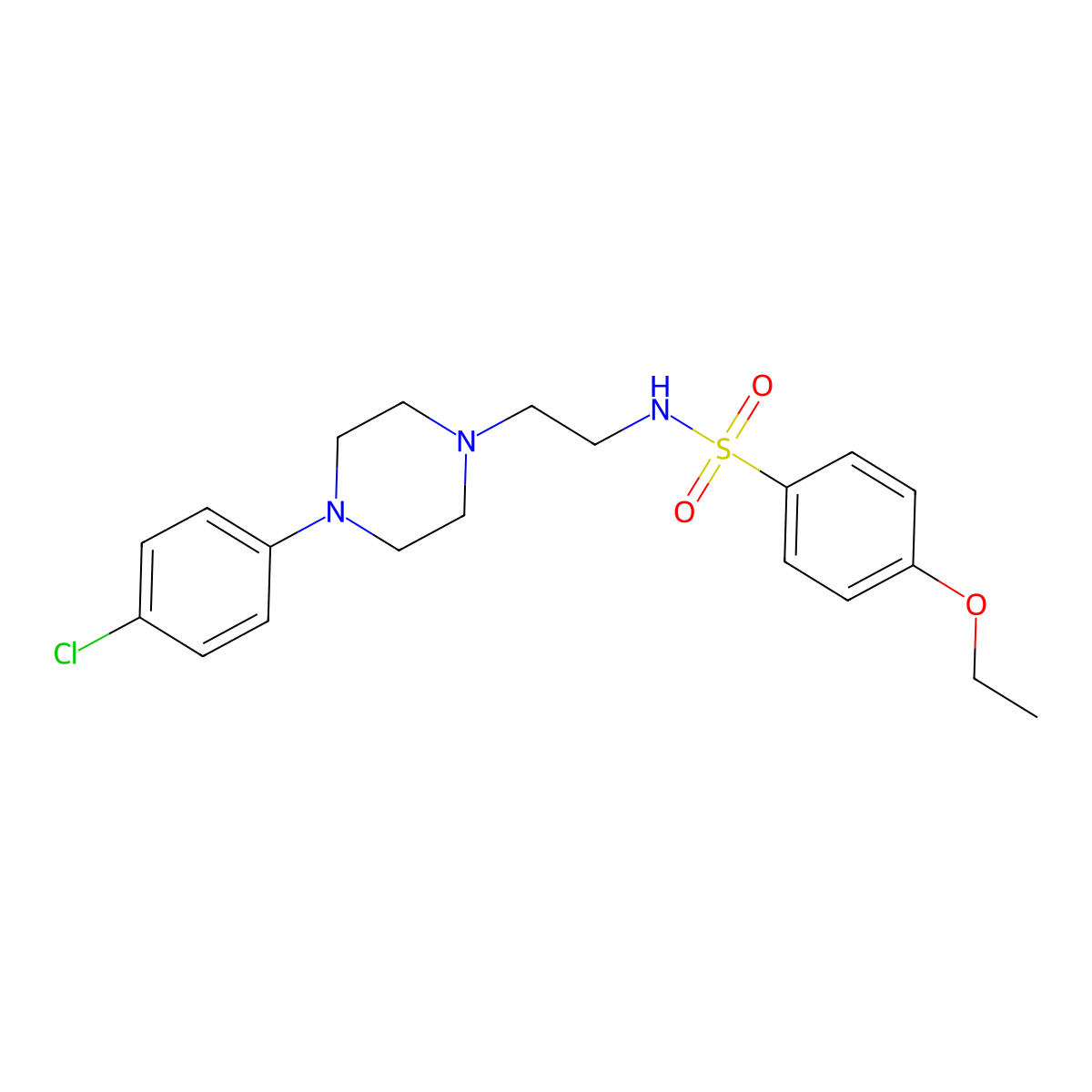 N-(2-(4-(4-chlorophenyl)piperazin-1-yl)ethyl)-4-ethoxybenzenesulfonamide molecular structure, CAS 1049466-93-4