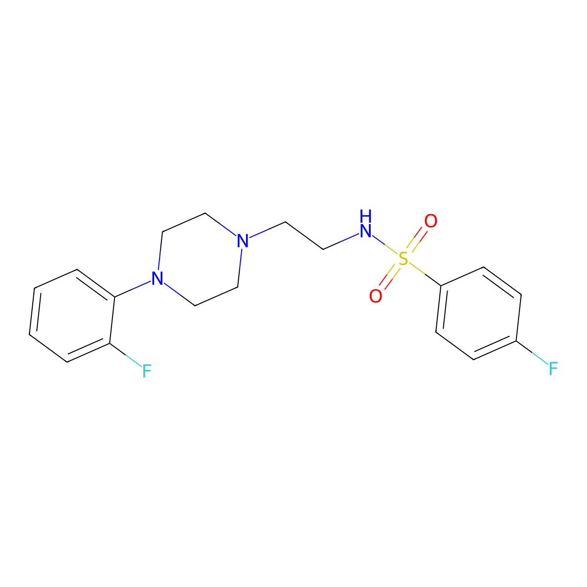 4-fluoro-N-(2-(4-(2-fluorophenyl)piperazin-1-yl)ethyl)benzenesulfonamide molecular structure, CAS 1049467-72-2