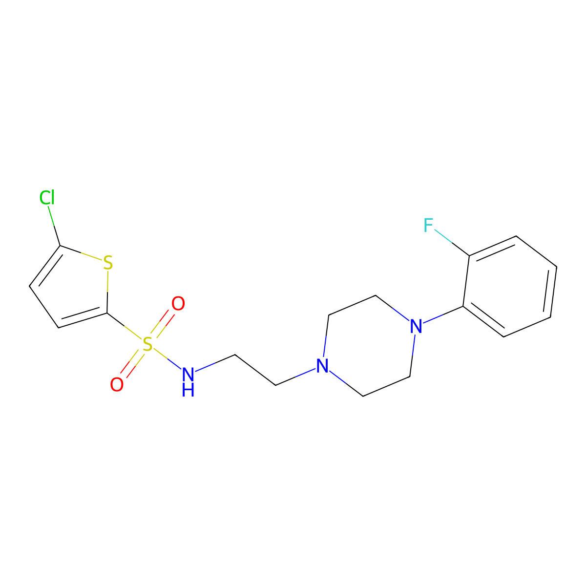 5-chloro-N-(2-(4-(2-fluorophenyl)piperazin-1-yl)ethyl)thiophene-2-sulfonamide molecular structure, CAS 1049468-05-4