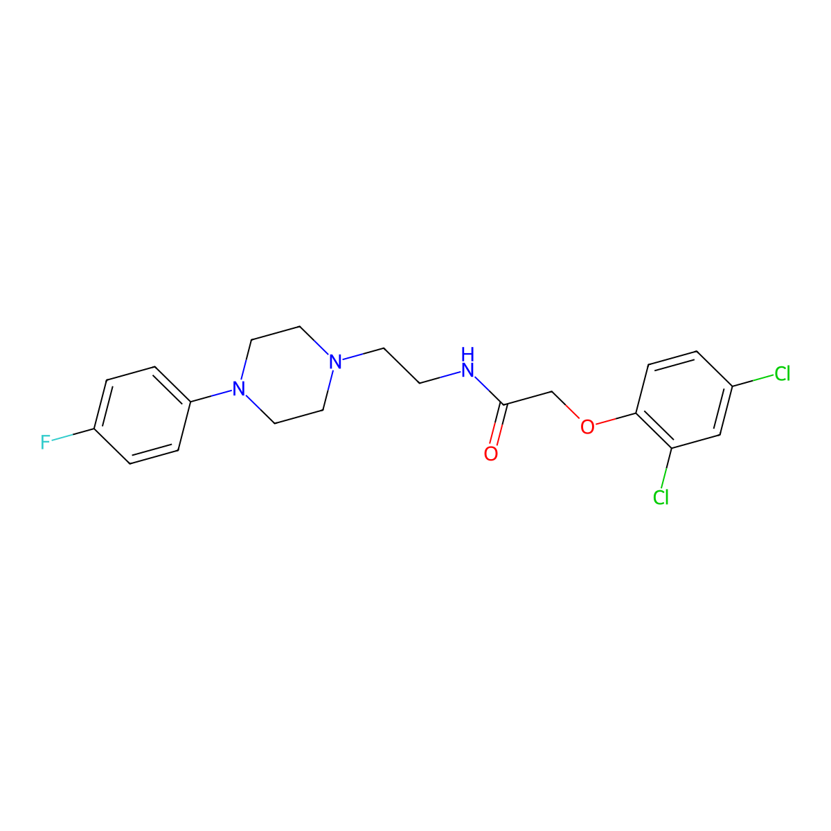 2-(2,4-dichlorophenoxy)-N-{2-[4-(4-fluorophenyl)piperazin-1-yl]ethyl}acetamide molecular structure, CAS 1049468-42-9