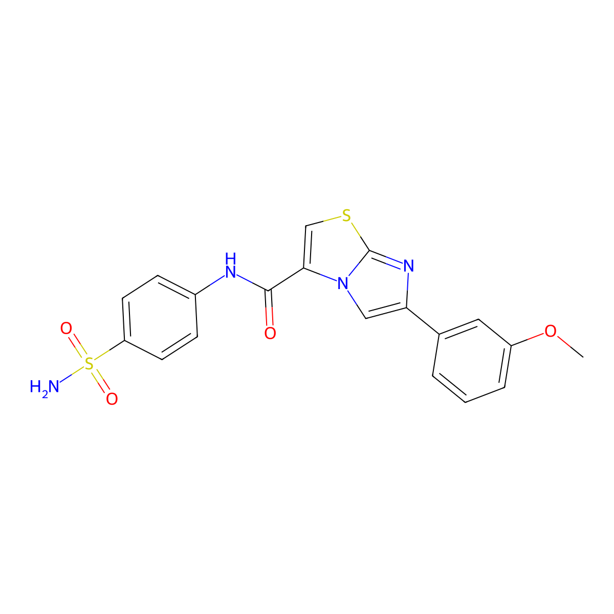 6-(3-methoxyphenyl)-N-(4-sulfamoylphenyl)imidazo[2,1-b]thiazole-3-carboxamide molecular structure, CAS 1049468-60-1