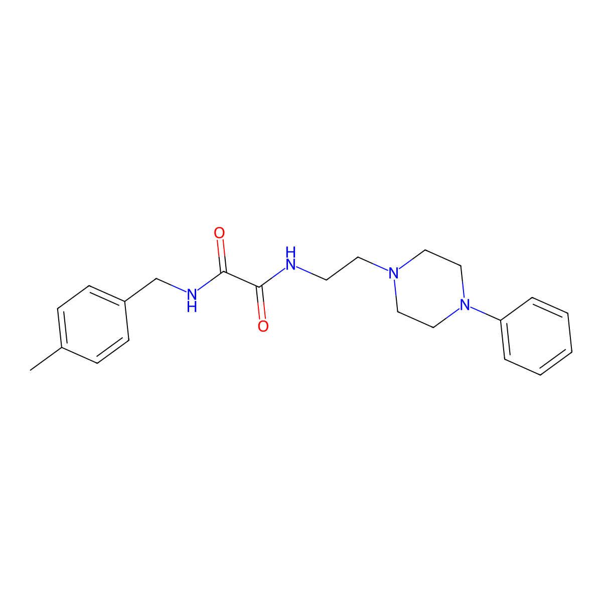 N1-(4-methylbenzyl)-N2-(2-(4-phenylpiperazin-1-yl)ethyl)oxalamide molecular structure, CAS 1049468-65-6
