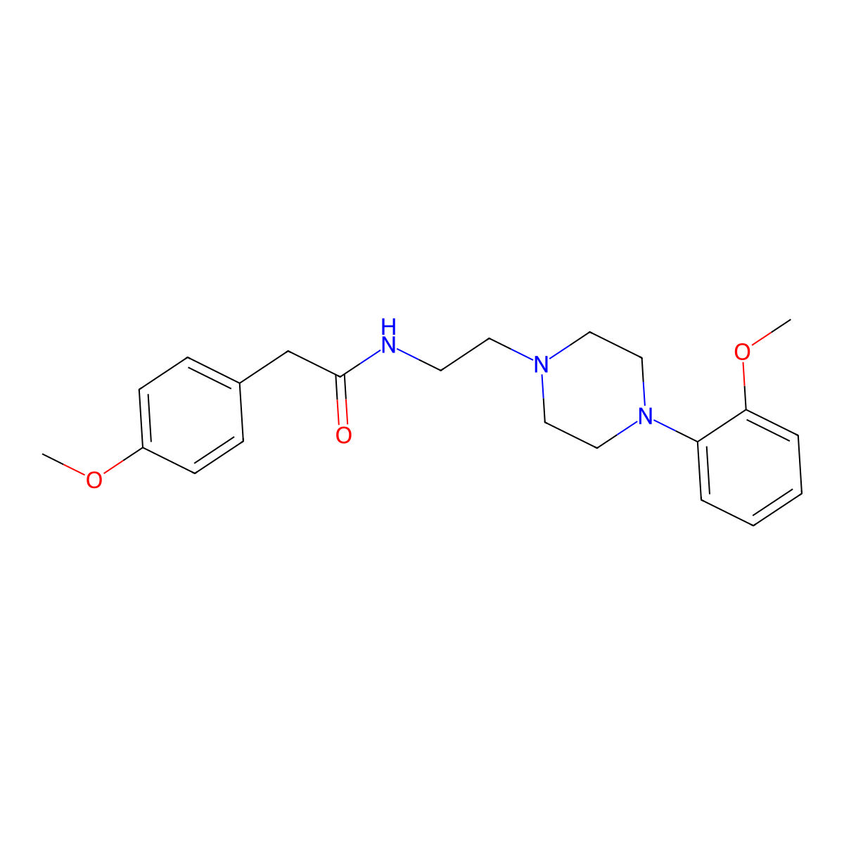 2-(4-methoxyphenyl)-N-(2-(4-(2-methoxyphenyl)piperazin-1-yl)ethyl)acetamide molecular structure, CAS 1049468-71-4