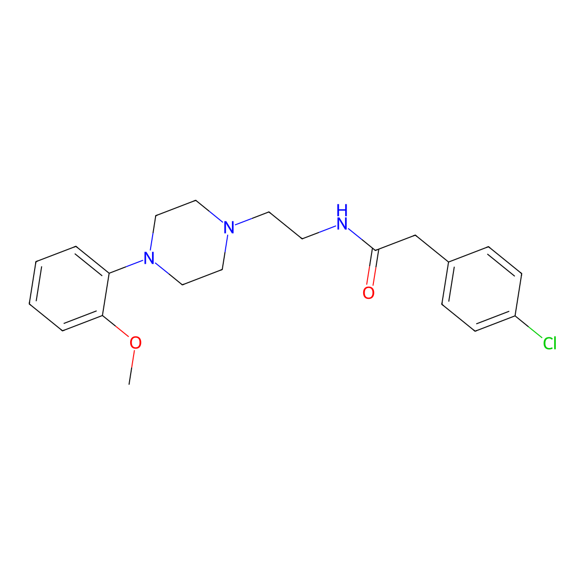 2-(4-chlorophenyl)-N-(2-(4-(2-methoxyphenyl)piperazin-1-yl)ethyl)acetamide molecular structure, CAS 1049468-86-1