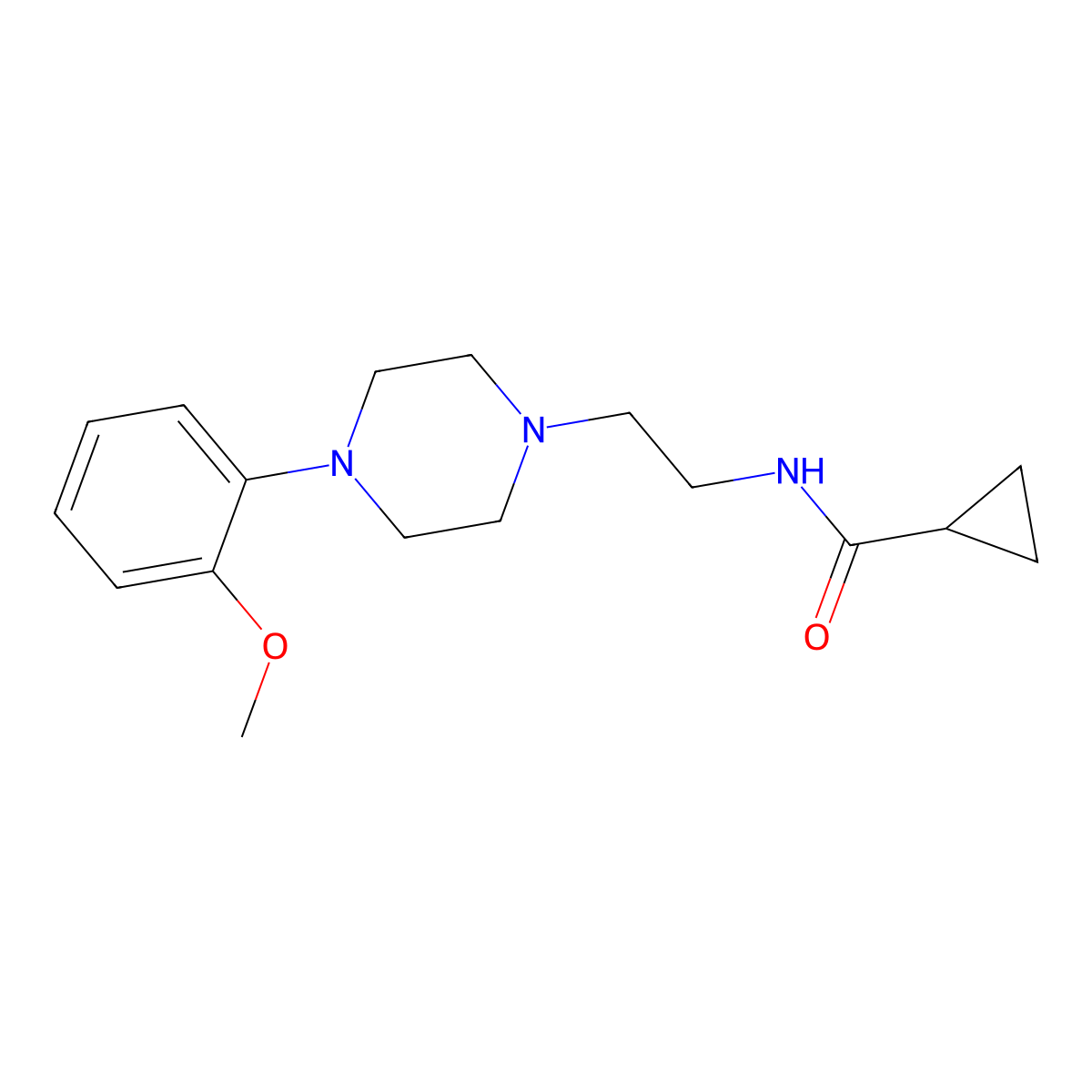 N-{2-[4-(2-methoxyphenyl)piperazin-1-yl]ethyl}cyclopropanecarboxamide molecular structure, CAS 1049469-11-5