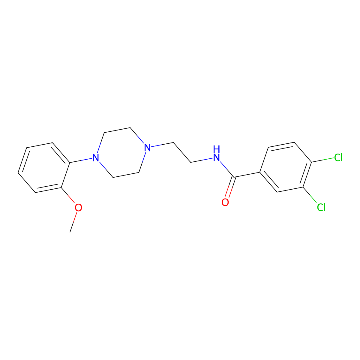 3,4-dichloro-N-(2-(4-(2-methoxyphenyl)piperazin-1-yl)ethyl)benzamide molecular structure, CAS 1049469-21-7