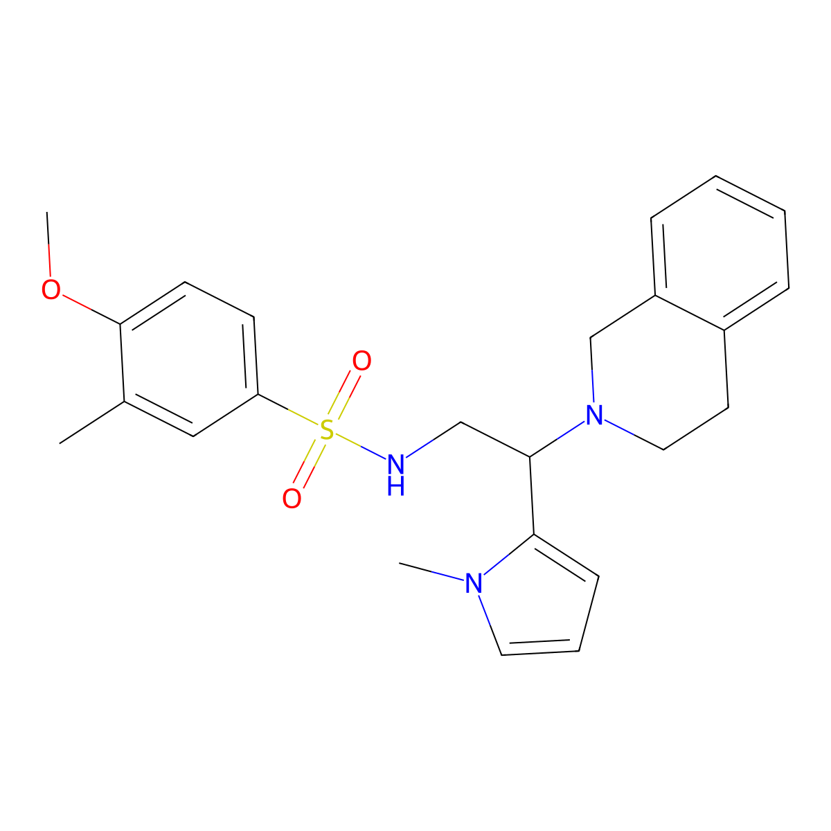 N-(2-(3,4-dihydroisoquinolin-2(1H)-yl)-2-(1-methyl-1H-pyrrol-2-yl)ethyl)-4-methoxy-3-methylbenzenesulfonamide molecular structure, CAS 1049469-38-6