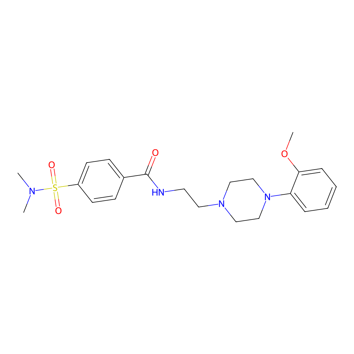 4-(N,N-dimethylsulfamoyl)-N-(2-(4-(2-methoxyphenyl)piperazin-1-yl)ethyl)benzamide molecular structure, CAS 1049469-74-0