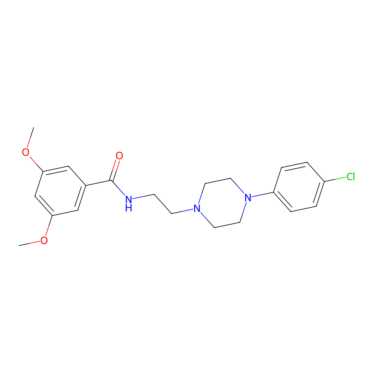 N-(2-(4-(4-chlorophenyl)piperazin-1-yl)ethyl)-3,5-dimethoxybenzamide molecular structure, CAS 1049469-98-8