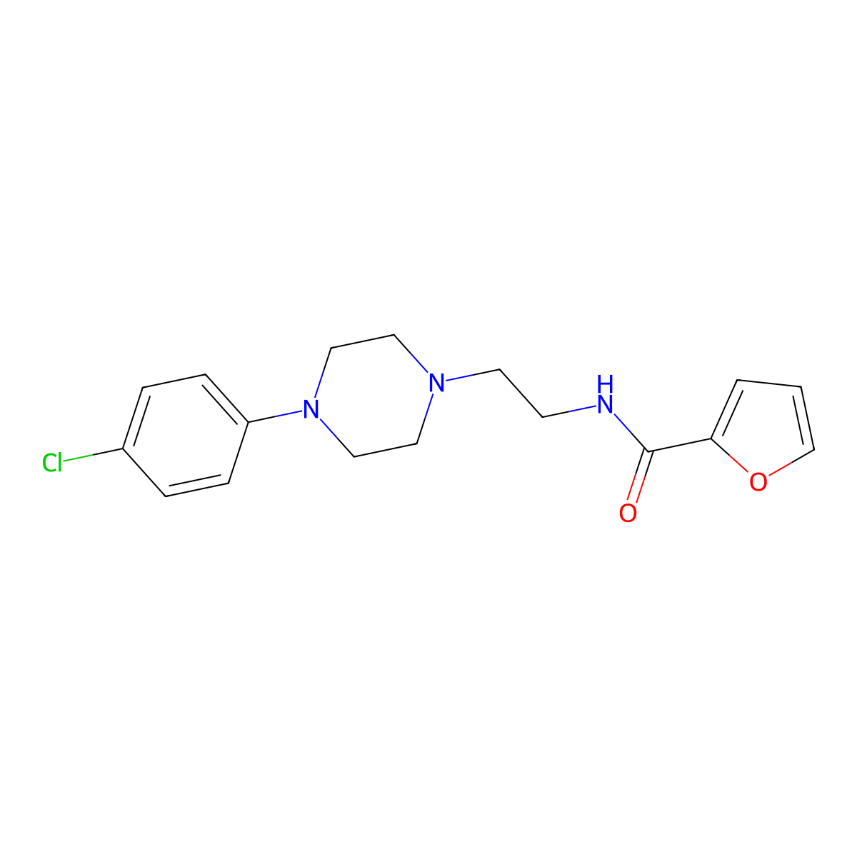N-(2-(4-(4-chlorophenyl)piperazin-1-yl)ethyl)furan-2-carboxamide molecular structure, CAS 1049470-71-4