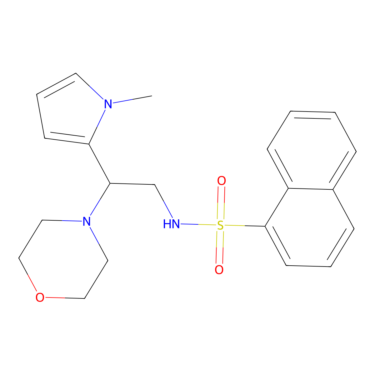 N-(2-(1-methyl-1H-pyrrol-2-yl)-2-morpholinoethyl)naphthalene-1-sulfonamide molecular structure, CAS 1049471-18-2