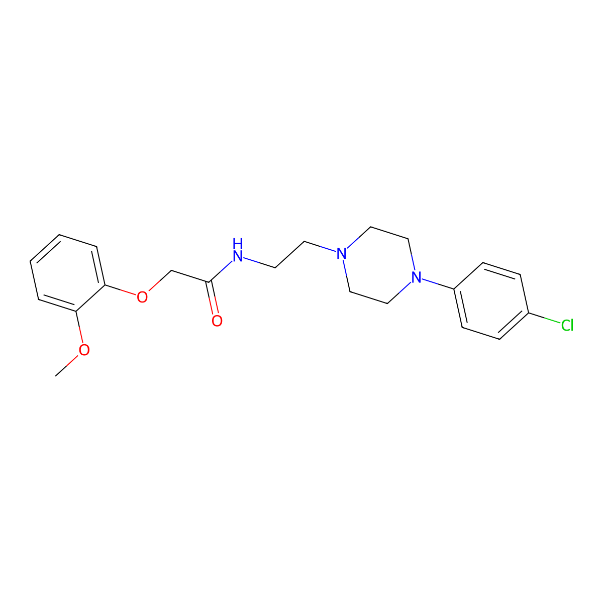 N-{2-[4-(4-chlorophenyl)piperazin-1-yl]ethyl}-2-(2-methoxyphenoxy)acetamide molecular structure, CAS 1049471-73-9