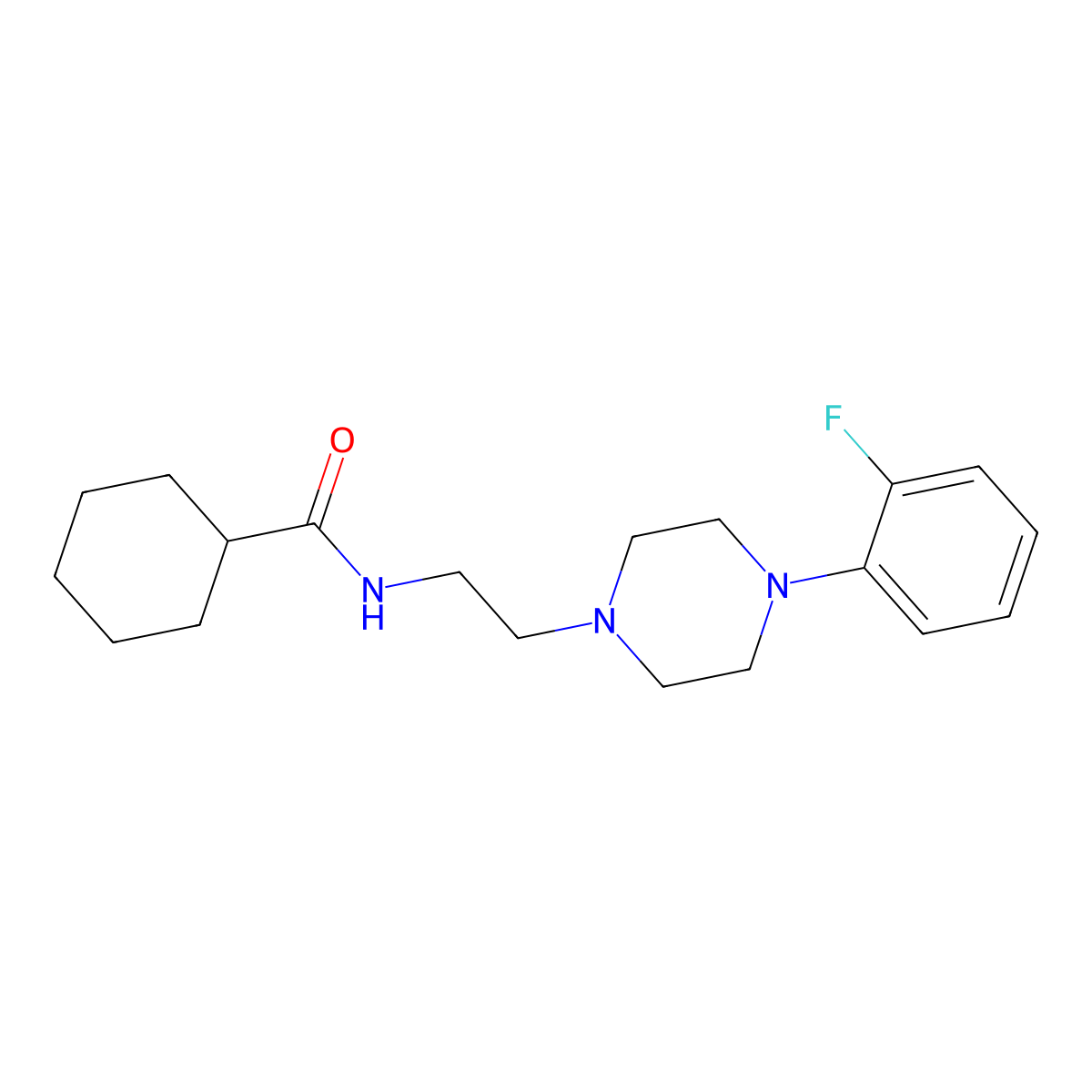 N-(2-(4-(2-fluorophenyl)piperazin-1-yl)ethyl)cyclohexanecarboxamide molecular structure, CAS 1049472-67-4