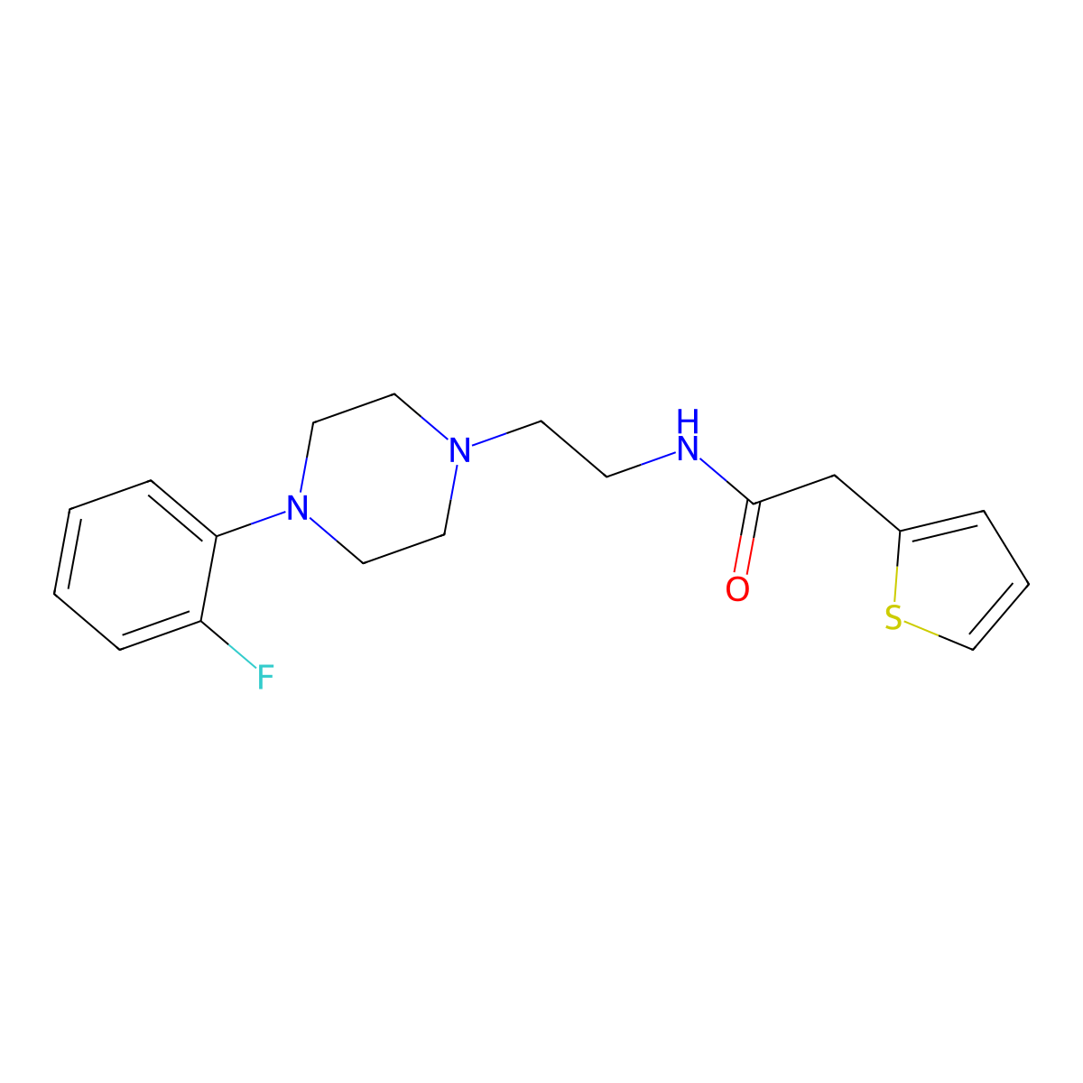 N-{2-[4-(2-fluorophenyl)piperazin-1-yl]ethyl}-2-(thiophen-2-yl)acetamide molecular structure, CAS 1049472-83-4