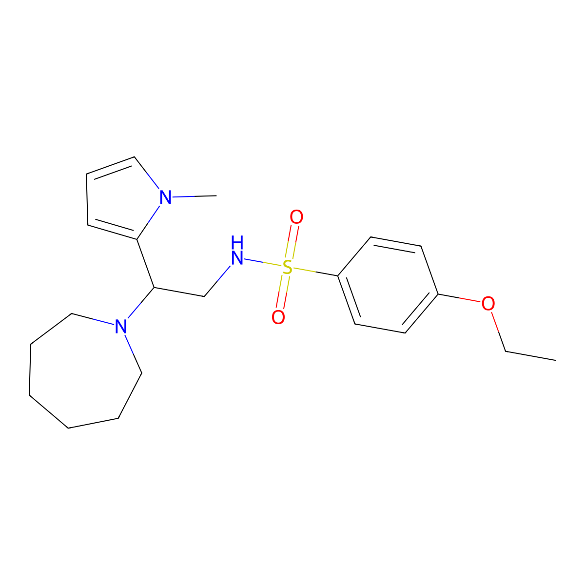 N-(2-(azepan-1-yl)-2-(1-methyl-1H-pyrrol-2-yl)ethyl)-4-ethoxybenzenesulfonamide molecular structure, CAS 1049472-90-3