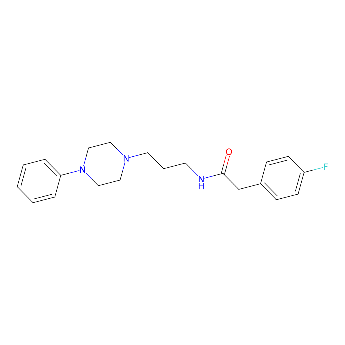 2-(4-fluorophenyl)-N-[3-(4-phenylpiperazin-1-yl)propyl]acetamide molecular structure, CAS 1049474-00-1