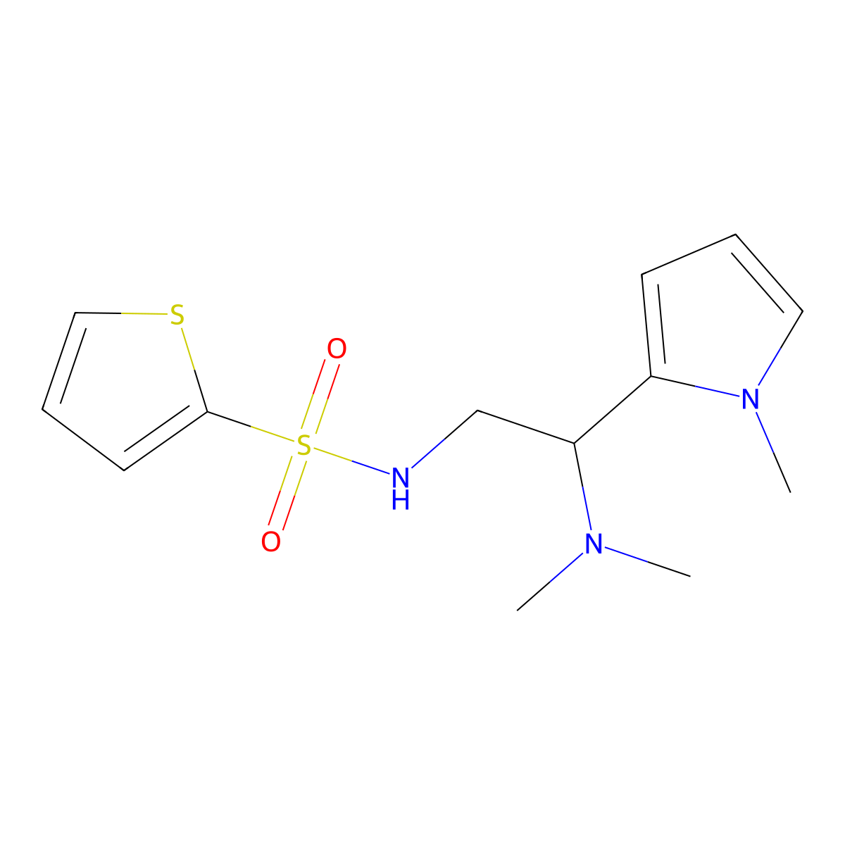 N-(2-(dimethylamino)-2-(1-methyl-1H-pyrrol-2-yl)ethyl)thiophene-2-sulfonamide molecular structure, CAS 1049474-19-2