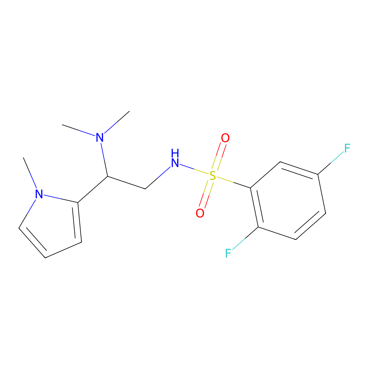 N-(2-(dimethylamino)-2-(1-methyl-1H-pyrrol-2-yl)ethyl)-2,5-difluorobenzenesulfonamide molecular structure, CAS 1049474-27-2