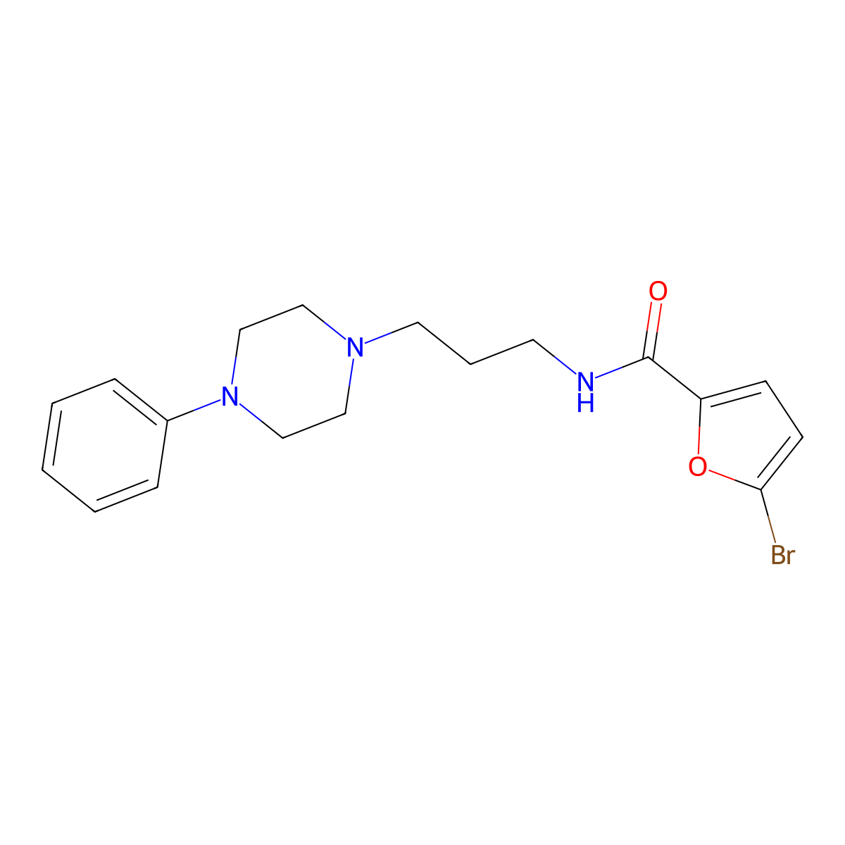 5-bromo-N-[3-(4-phenylpiperazin-1-yl)propyl]furan-2-carboxamide molecular structure, CAS 1049474-37-4