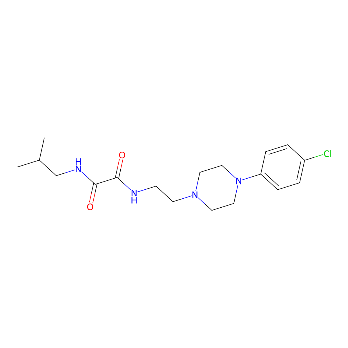 N'-{2-[4-(4-chlorophenyl)piperazin-1-yl]ethyl}-N-(2-methylpropyl)ethanediamide molecular structure, CAS 1049474-81-8