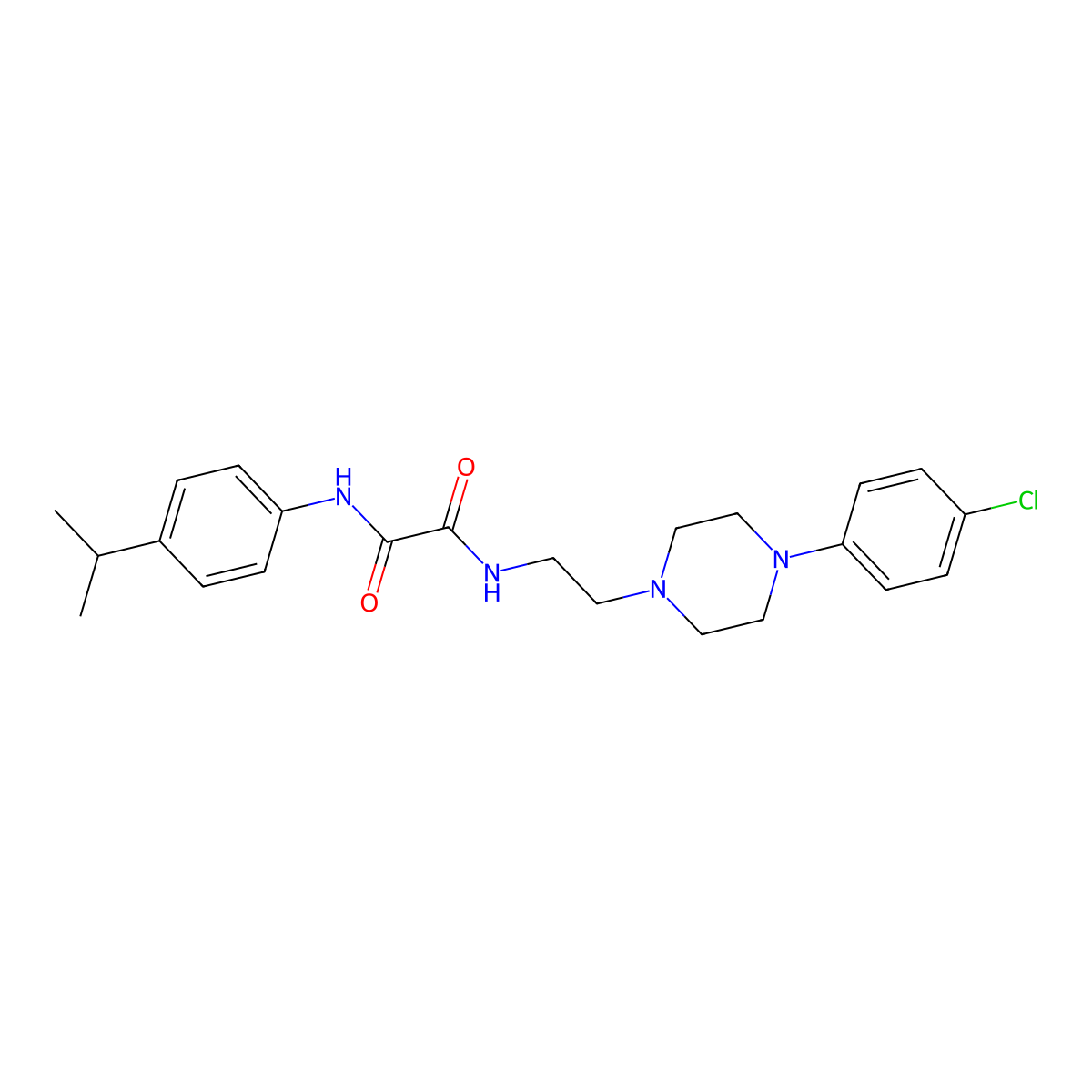 N1-(2-(4-(4-chlorophenyl)piperazin-1-yl)ethyl)-N2-(4-isopropylphenyl)oxalamide molecular structure, CAS 1049475-35-5