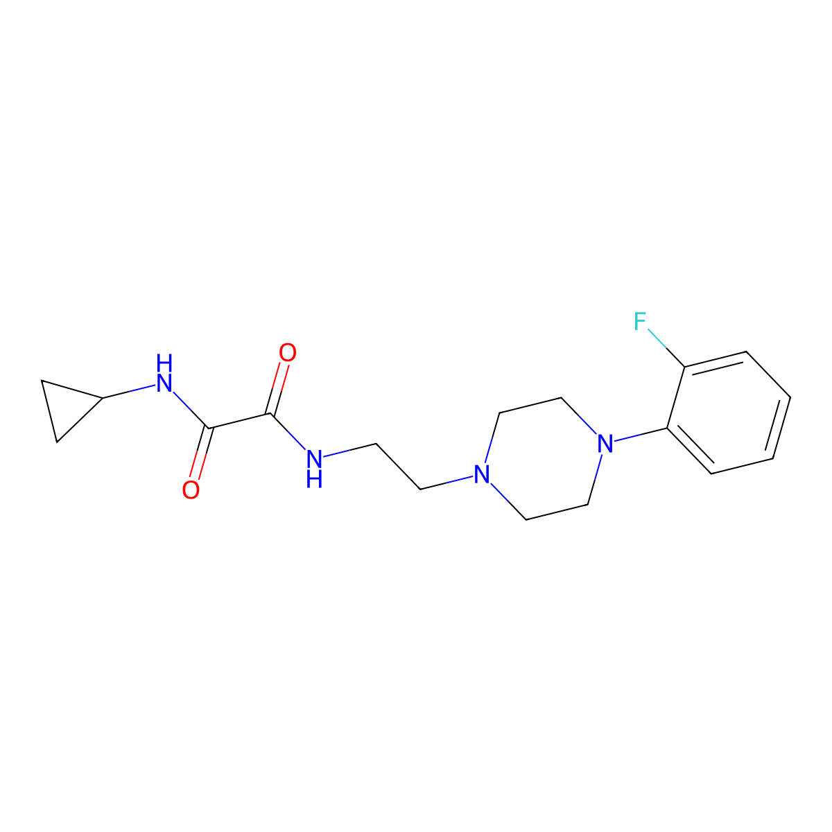 N1-cyclopropyl-N2-(2-(4-(2-fluorophenyl)piperazin-1-yl)ethyl)oxalamide molecular structure, CAS 1049476-69-8