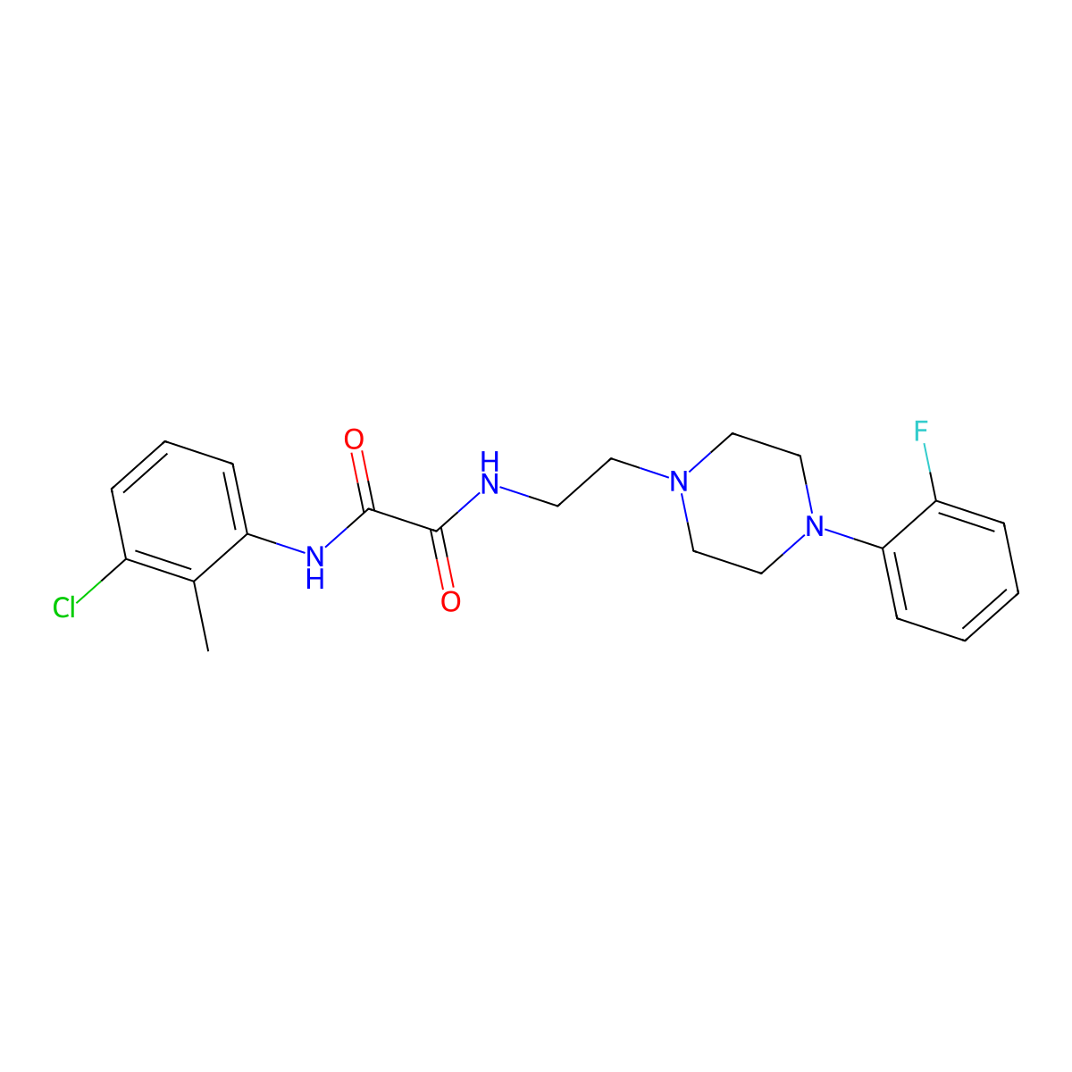 N1-(3-chloro-2-methylphenyl)-N2-(2-(4-(2-fluorophenyl)piperazin-1-yl)ethyl)oxalamide molecular structure, CAS 1049476-75-6