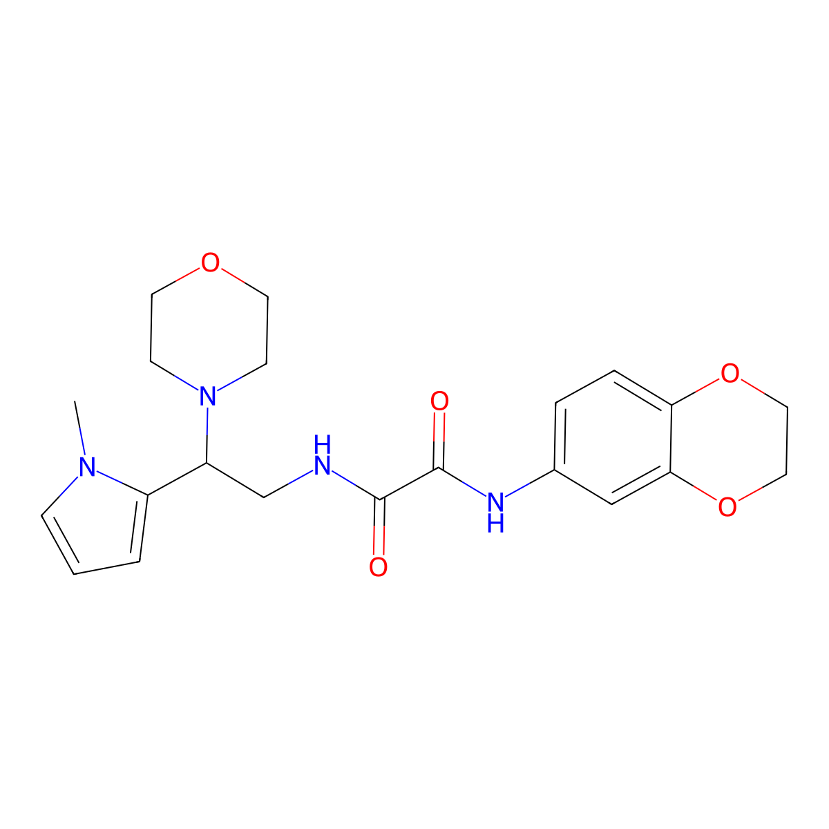 N1-(2,3-dihydrobenzo[b][1,4]dioxin-6-yl)-N2-(2-(1-methyl-1H-pyrrol-2-yl)-2-morpholinoethyl)oxalamide molecular structure, CAS 1049477-57-7