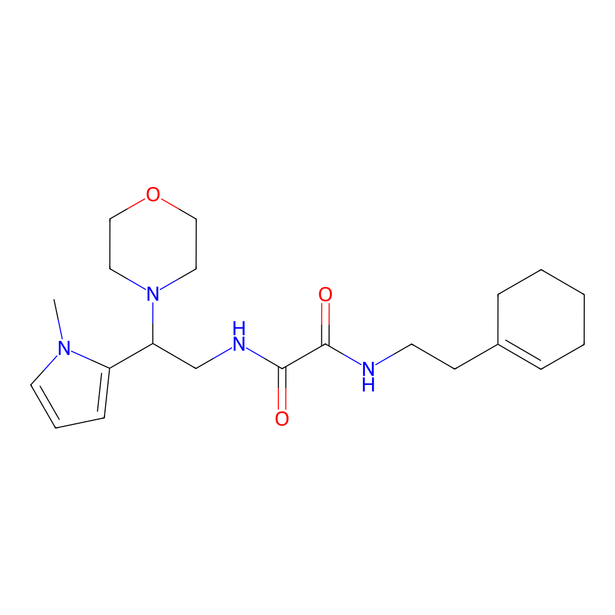N1-(2-(cyclohex-1-en-1-yl)ethyl)-N2-(2-(1-methyl-1H-pyrrol-2-yl)-2-morpholinoethyl)oxalamide molecular structure, CAS 1049477-67-9