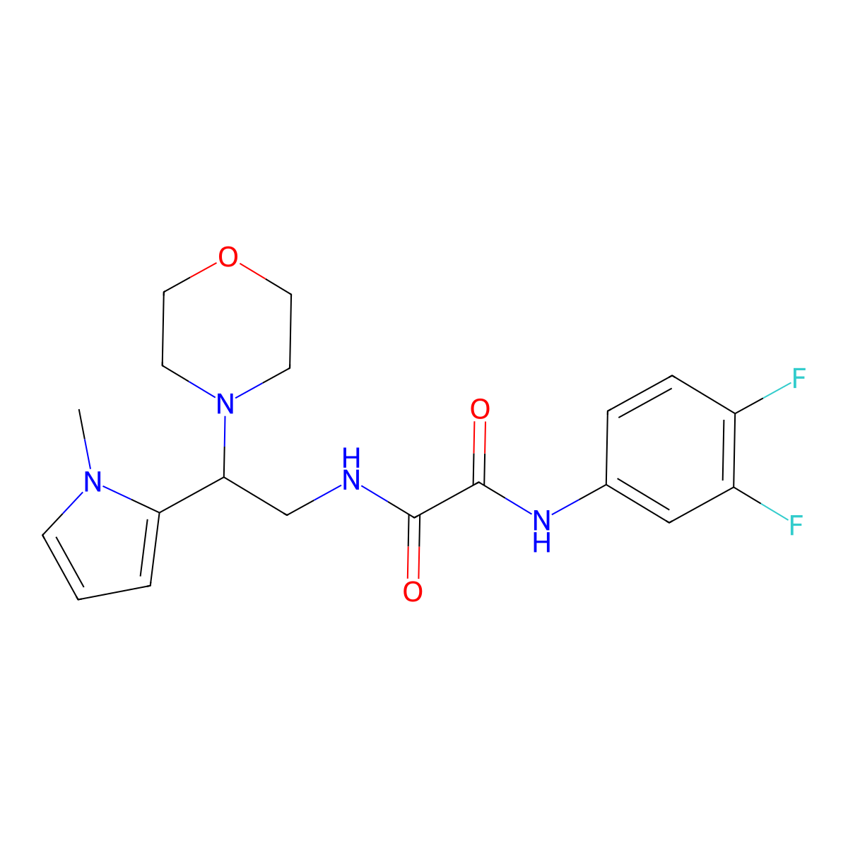 N1-(3,4-difluorophenyl)-N2-(2-(1-methyl-1H-pyrrol-2-yl)-2-morpholinoethyl)oxalamide molecular structure, CAS 1049477-82-8