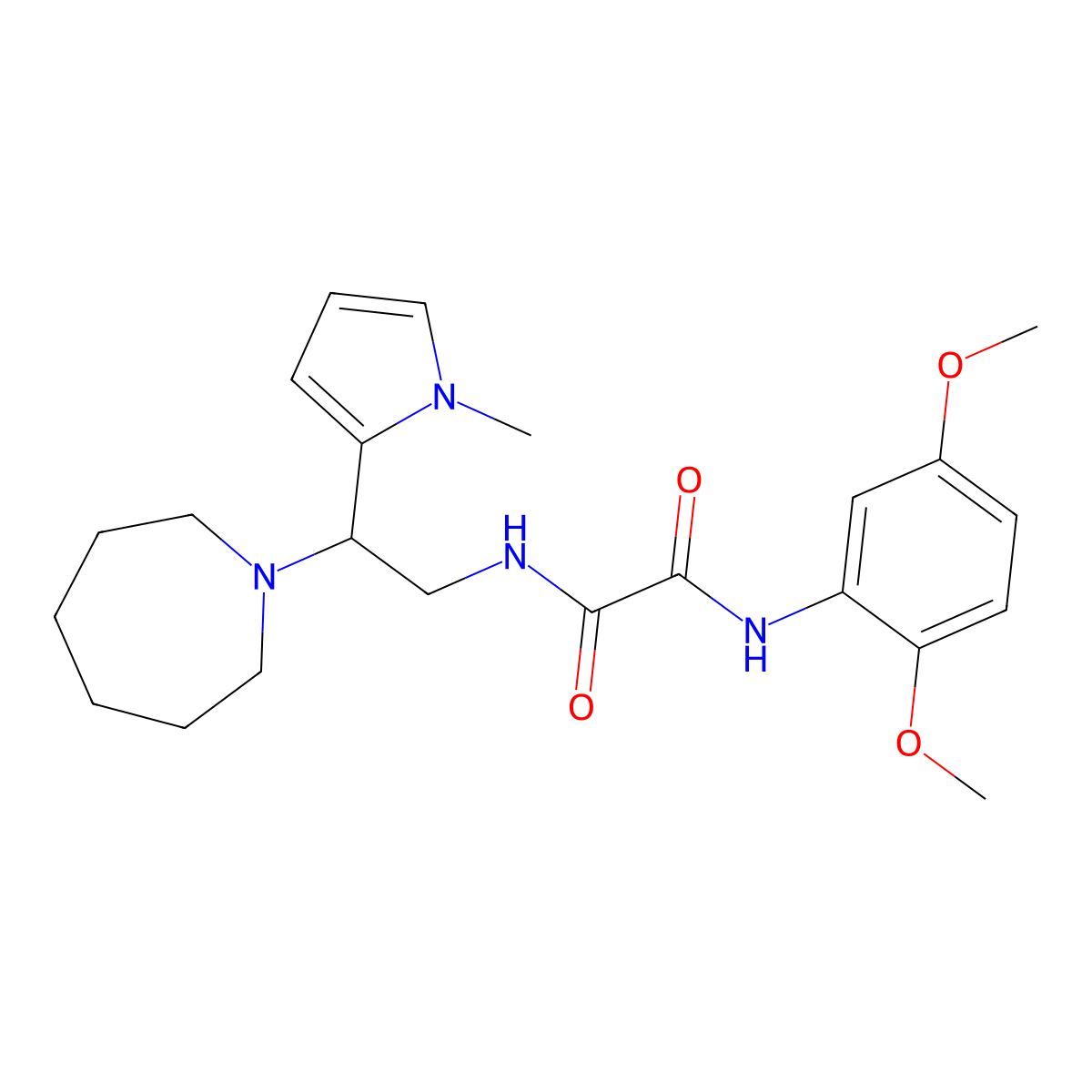 N1-(2-(azepan-1-yl)-2-(1-methyl-1H-pyrrol-2-yl)ethyl)-N2-(2,5-dimethoxyphenyl)oxalamide molecular structure, CAS 1049478-61-6