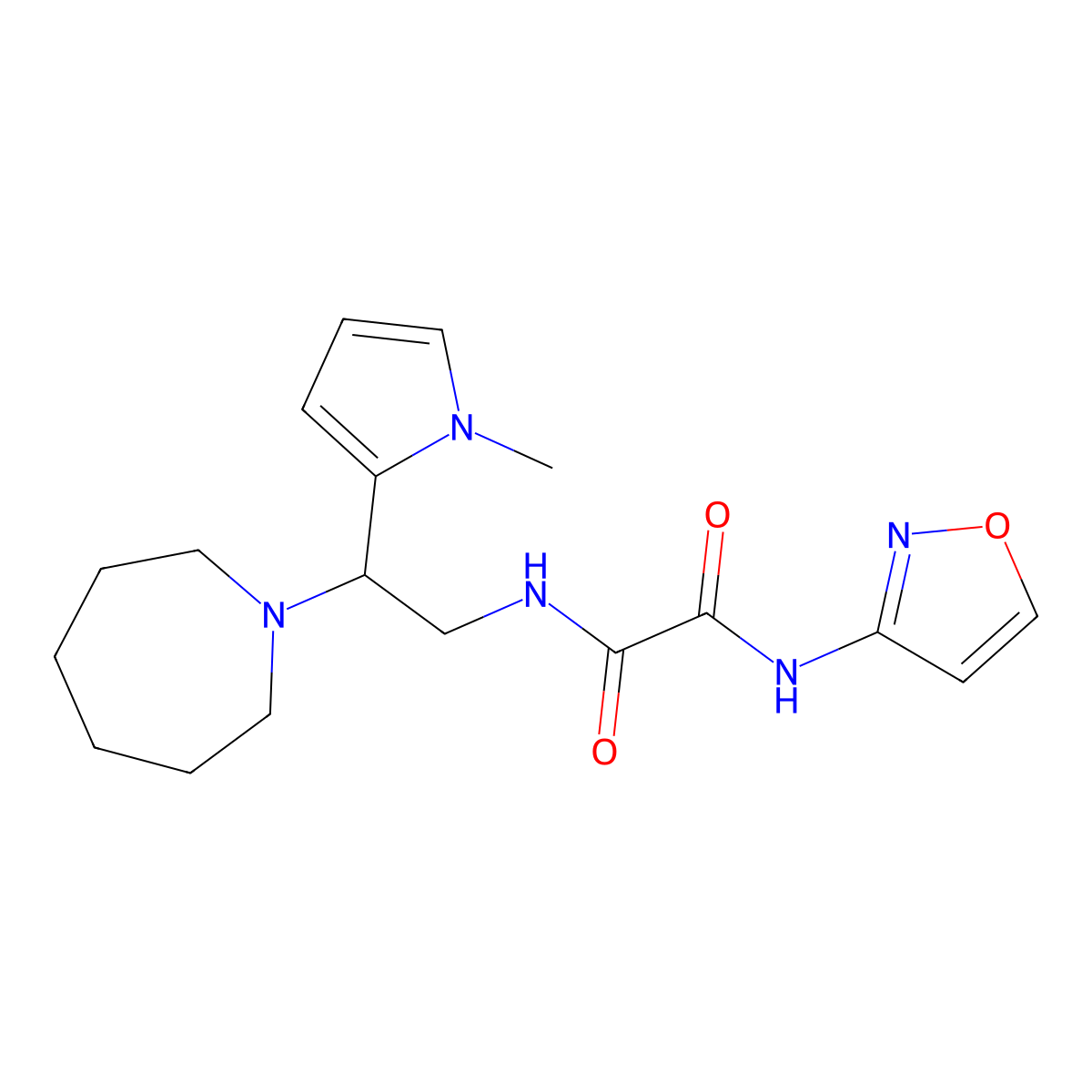 N1-(2-(azepan-1-yl)-2-(1-methyl-1H-pyrrol-2-yl)ethyl)-N2-(isoxazol-3-yl)oxalamide molecular structure, CAS 1049478-91-2