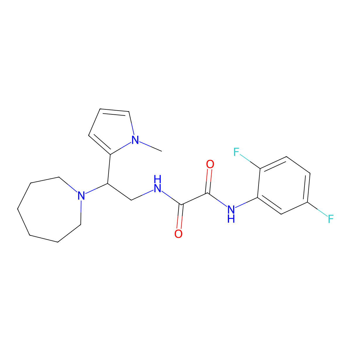 N1-(2-(azepan-1-yl)-2-(1-methyl-1H-pyrrol-2-yl)ethyl)-N2-(2,5-difluorophenyl)oxalamide molecular structure, CAS 1049479-19-7
