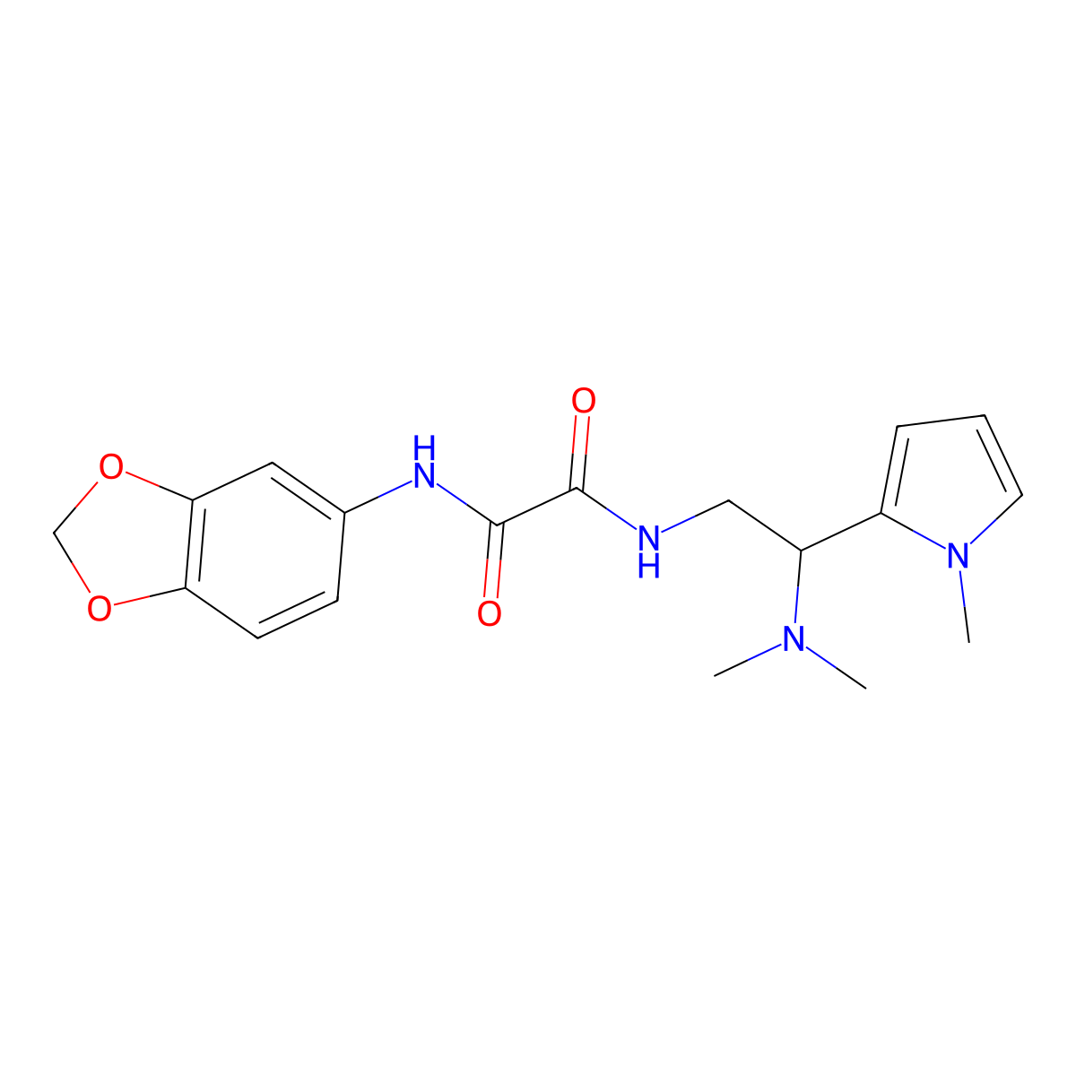 N1-(benzo[d][1,3]dioxol-5-yl)-N2-(2-(dimethylamino)-2-(1-methyl-1H-pyrrol-2-yl)ethyl)oxalamide molecular structure, CAS 1049480-43-4