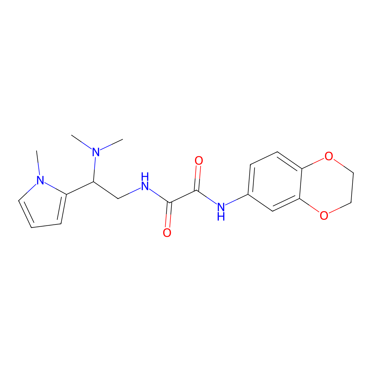 N1-(2,3-dihydrobenzo[b][1,4]dioxin-6-yl)-N2-(2-(dimethylamino)-2-(1-methyl-1H-pyrrol-2-yl)ethyl)oxalamide molecular structure, CAS 1049480-55-8