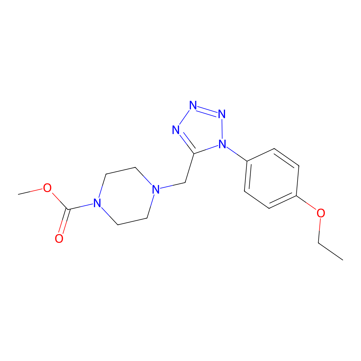 methyl 4-((1-(4-ethoxyphenyl)-1H-tetrazol-5-yl)methyl)piperazine-1-carboxylate molecular structure, CAS 1049480-81-0