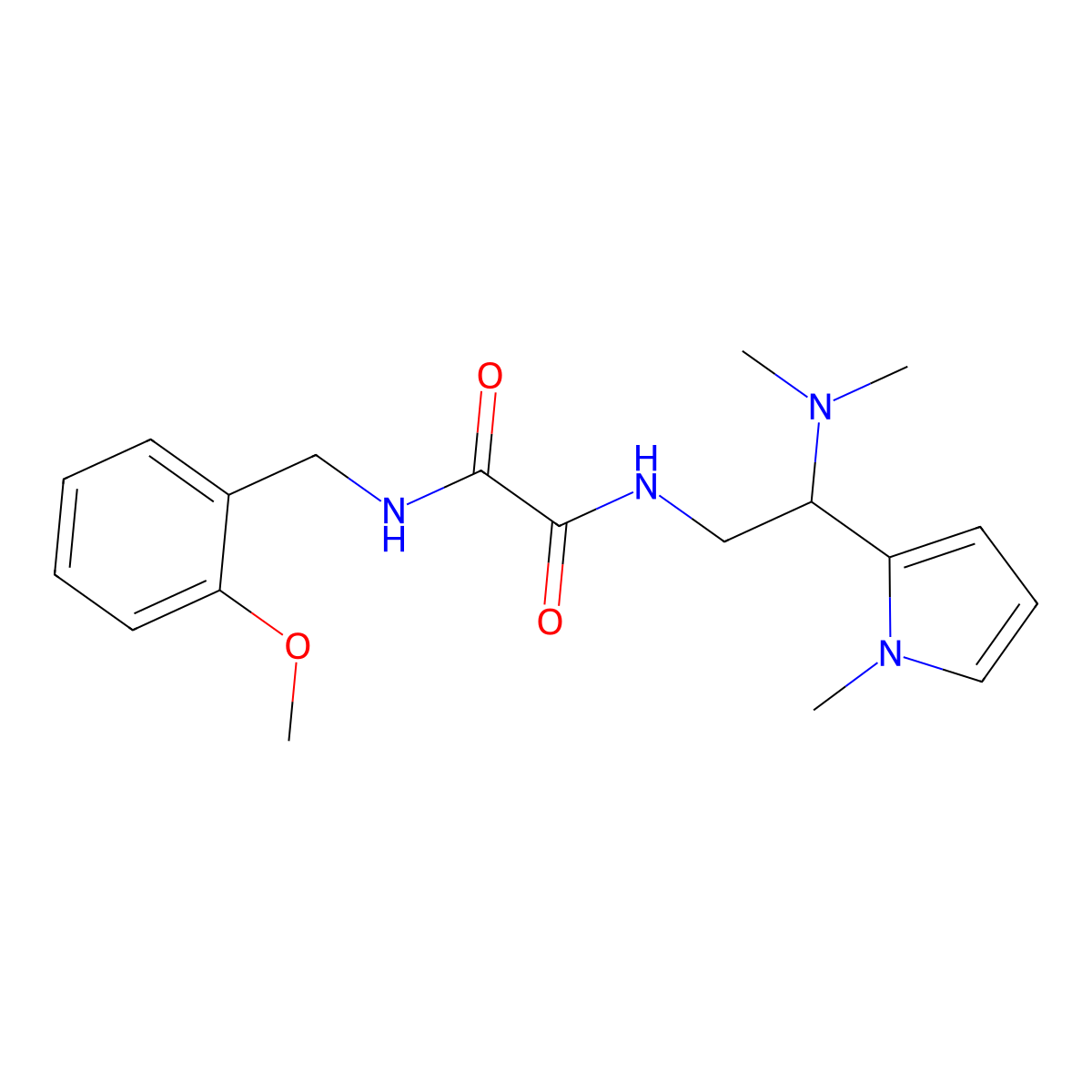 N1-(2-(dimethylamino)-2-(1-methyl-1H-pyrrol-2-yl)ethyl)-N2-(2-methoxybenzyl)oxalamide molecular structure, CAS 1049481-21-1