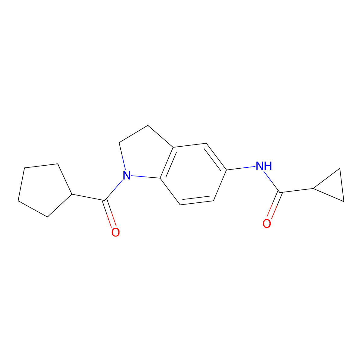 N-(1-(cyclopentanecarbonyl)indolin-5-yl)cyclopropanecarboxamide molecular structure, CAS 1049486-88-5