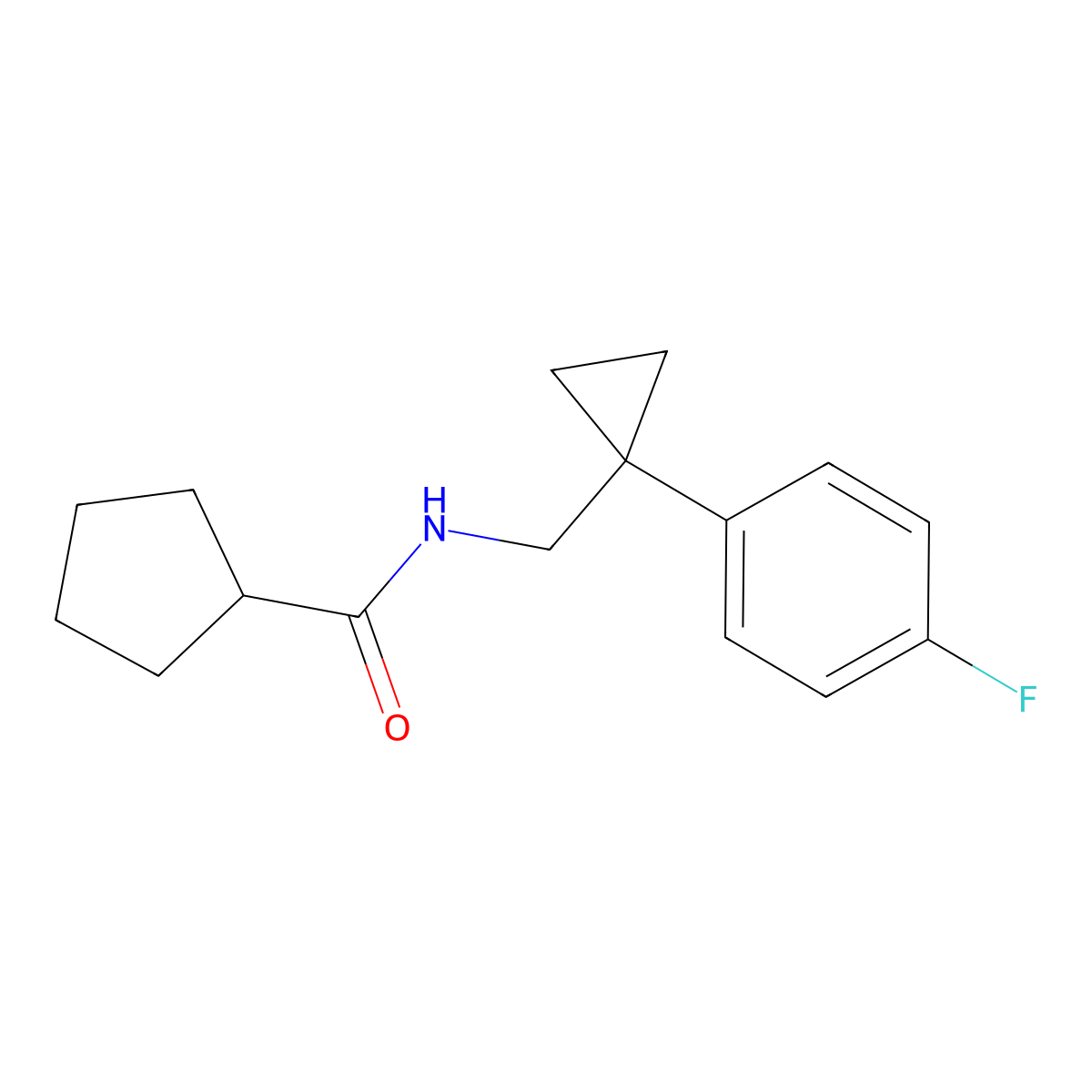 N-{[1-(4-fluorophenyl)cyclopropyl]methyl}cyclopentanecarboxamide molecular structure, CAS 1049489-32-8