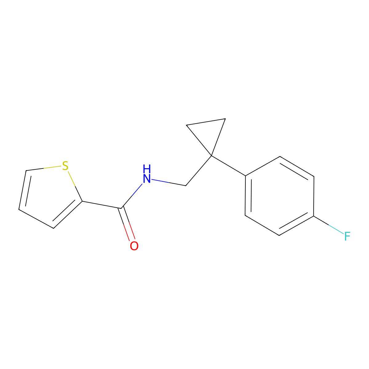 N-{[1-(4-fluorophenyl)cyclopropyl]methyl}thiophene-2-carboxamide molecular structure, CAS 1049489-68-0