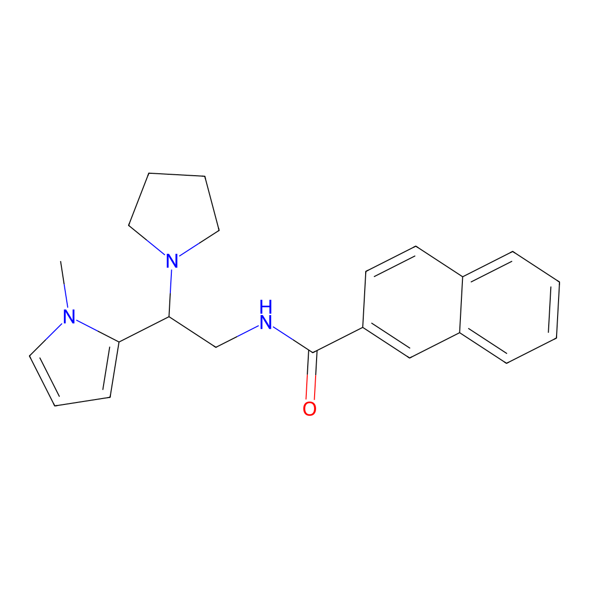 N-(2-(1-methyl-1H-pyrrol-2-yl)-2-(pyrrolidin-1-yl)ethyl)-2-naphthamide molecular structure, CAS 1049489-97-5