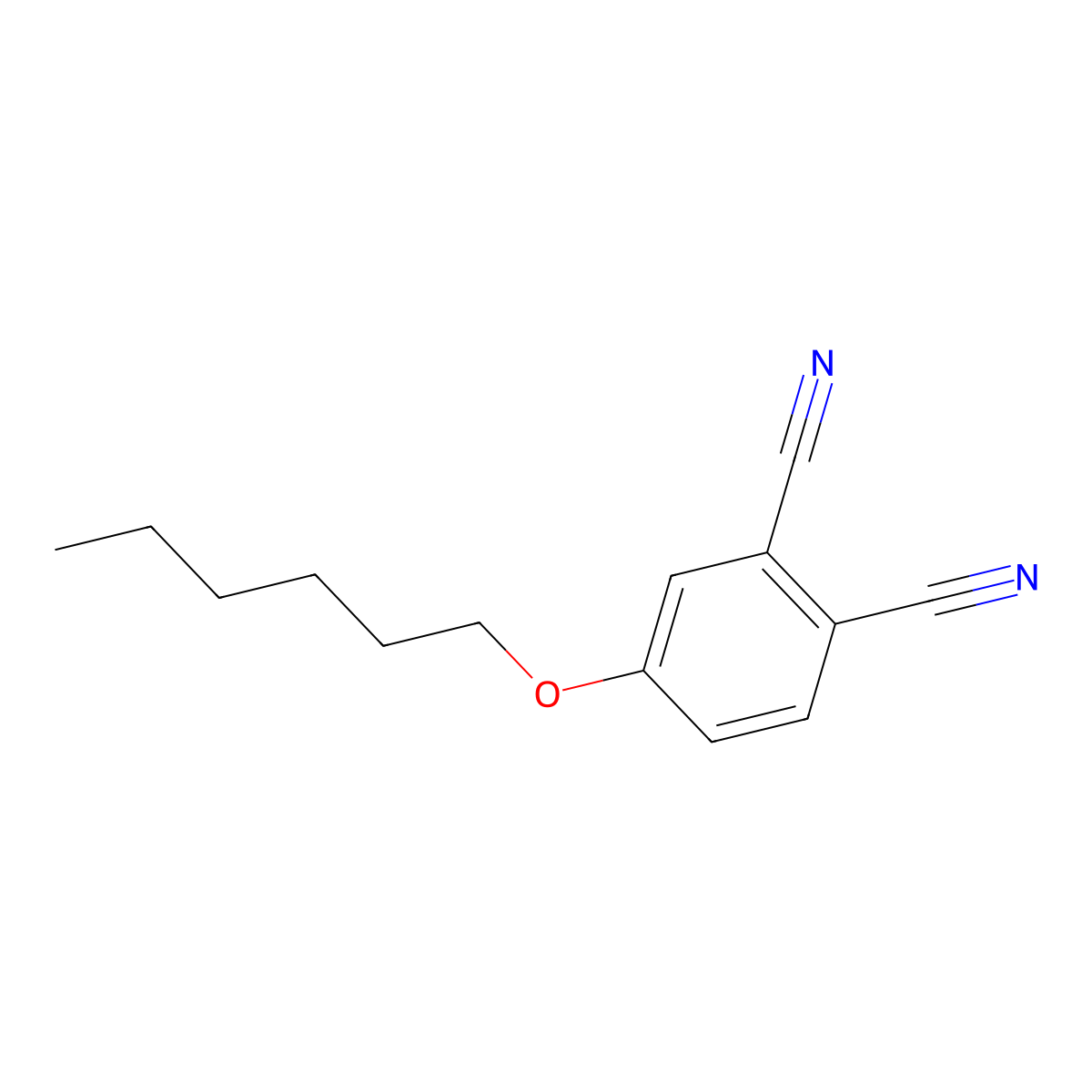 4-Hexyloxyphthalonitrile molecular structure, CAS 104949-82-8