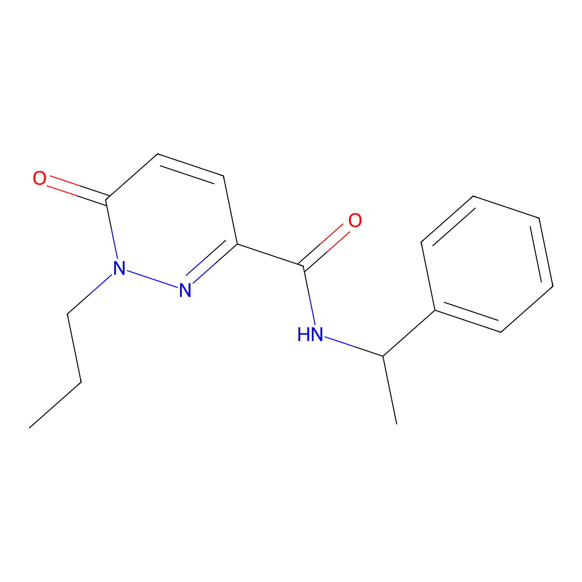 6-oxo-N-(1-phenylethyl)-1-propyl-1,6-dihydropyridazine-3-carboxamide molecular structure, CAS 1049493-20-0
