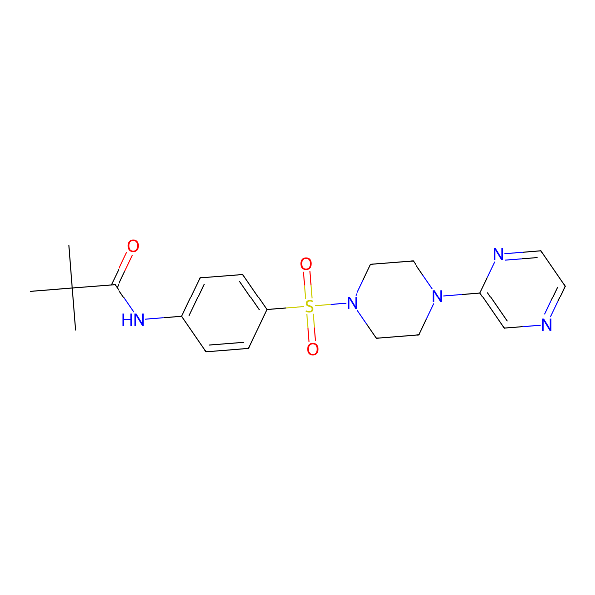 N-(4-((4-(pyrazin-2-yl)piperazin-1-yl)sulfonyl)phenyl)pivalamide molecular structure, CAS 1049493-59-5
