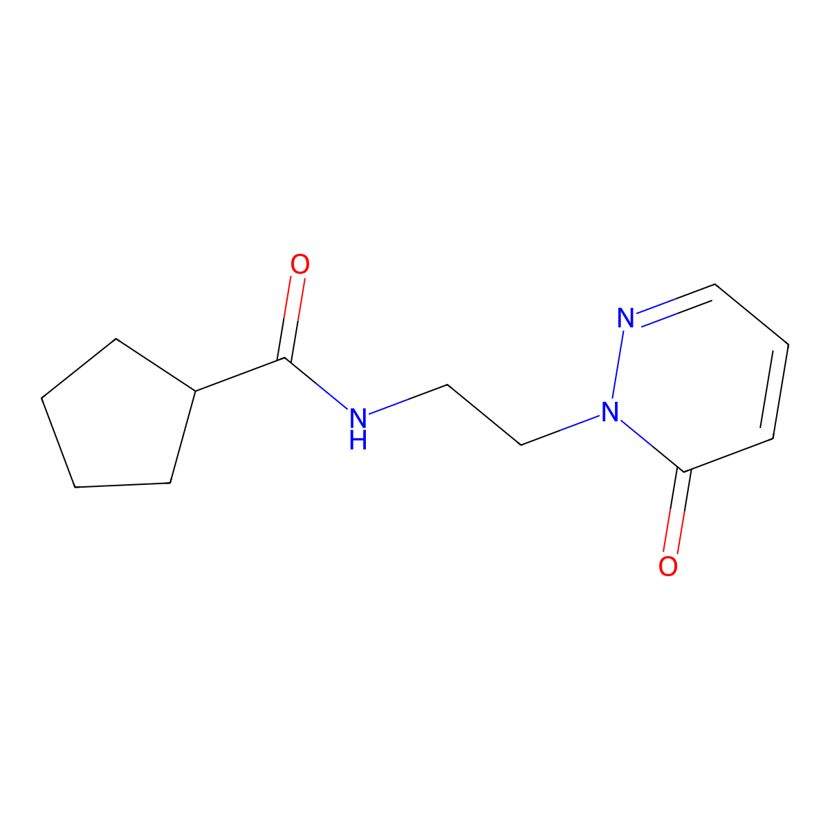 N-(2-(6-oxopyridazin-1(6H)-yl)ethyl)cyclopentanecarboxamide molecular structure, CAS 1049493-90-4